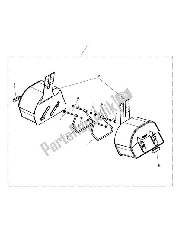 All parts for the Large Saddlebag Kit of the Triumph America EFI 865 2007 - 2014