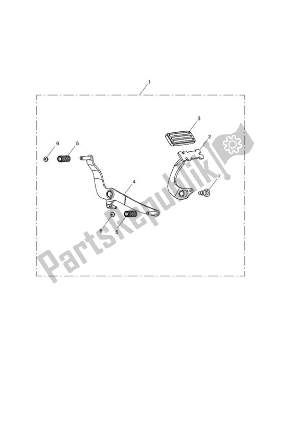 Alle onderdelen voor de Longhaul Footboard Pedal Kit van de Triumph America EFI 865 2007 - 2014