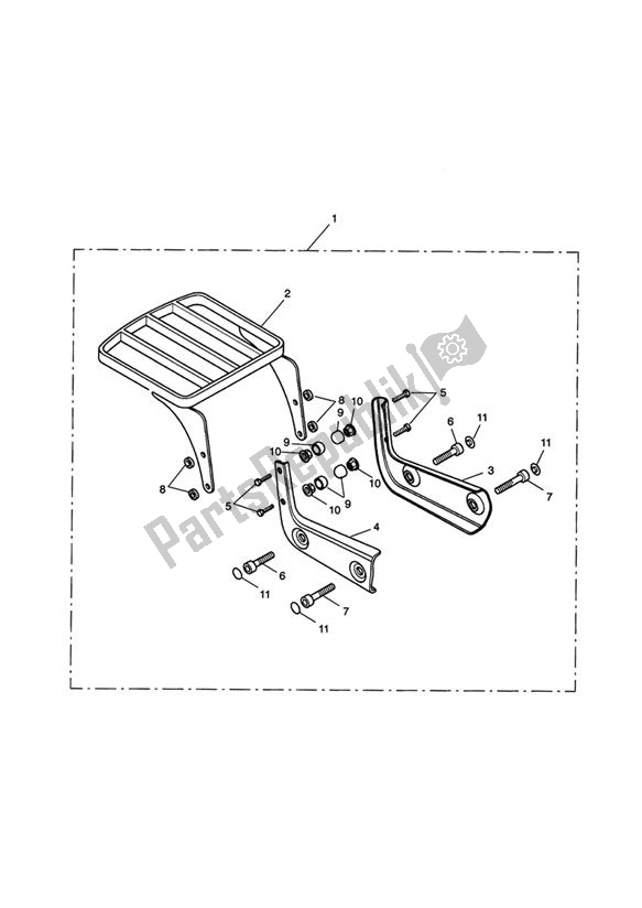 All parts for the Luggage Rack (mounting Plate) Kit of the Triumph America EFI 865 2007 - 2014