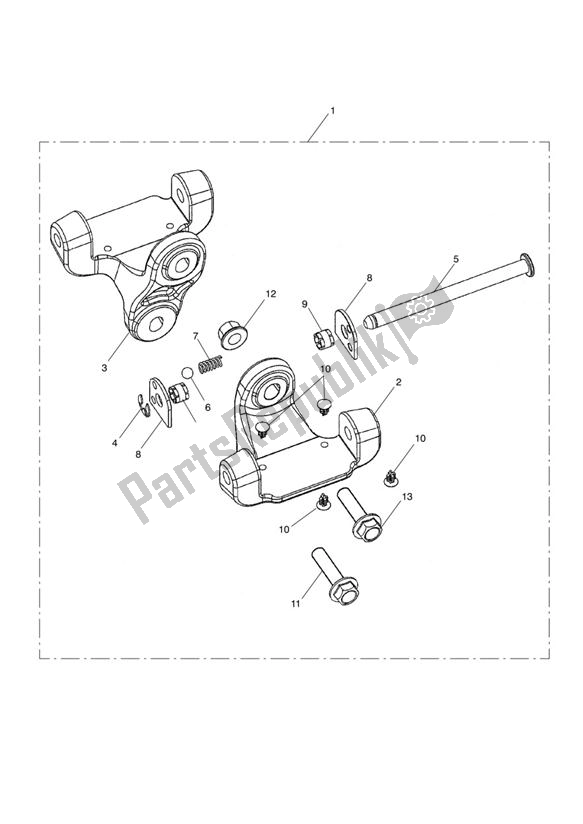 Alle onderdelen voor de Pillion Footboard Mounting Kit van de Triumph America EFI 865 2007 - 2014