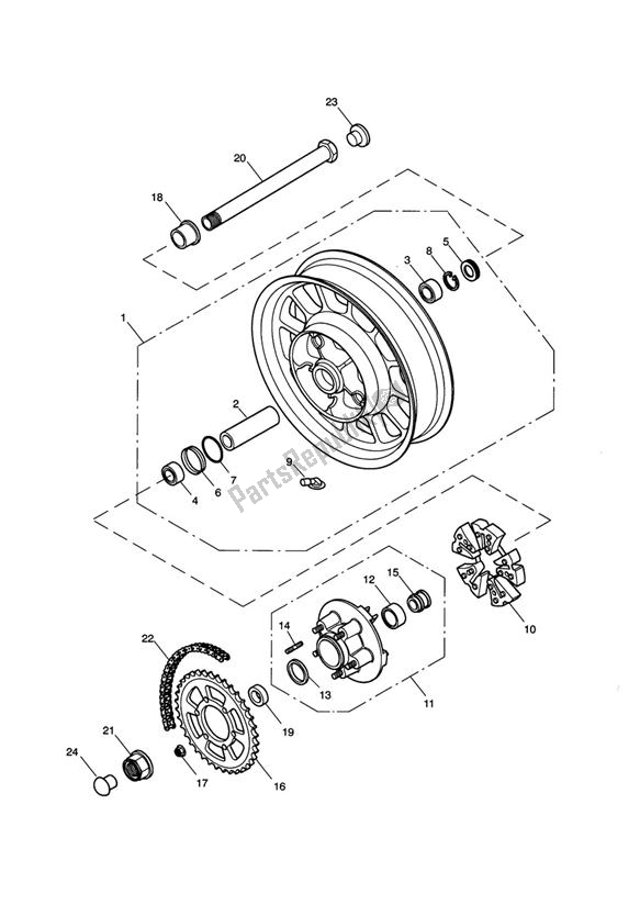 Alle onderdelen voor de Rear Wheel & Final Drive > 468389 van de Triumph America EFI 865 2007 - 2014