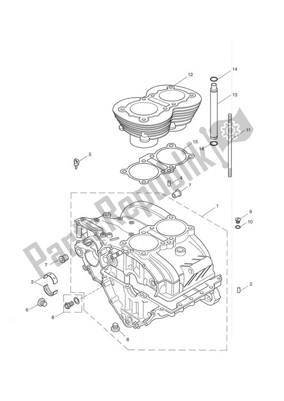 All parts for the C/case & Fittings - Bonny T100 > Eng No 221608 (+ Eng No? S 229407 > 230164) of the Triumph Bonneville & T 100 Carburettor 790 2001 - 2006