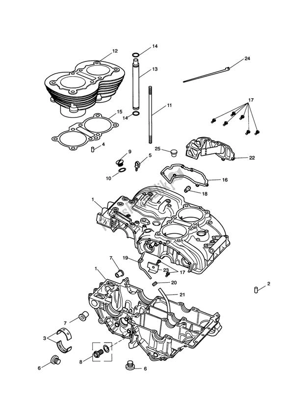 All parts for the C/case & Ftgs - Bonny Eng No 221609 > (expt Eng No? S 229407 > 230164) of the Triumph Bonneville & T 100 Carburettor 790 2001 - 2006