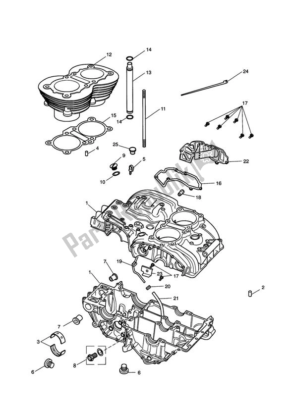 All parts for the C/case & Ftgs - Bonny T100 Eng No 221609 > (expt Eng No? S 229407 > 230164) of the Triumph Bonneville & T 100 Carburettor 790 2001 - 2006