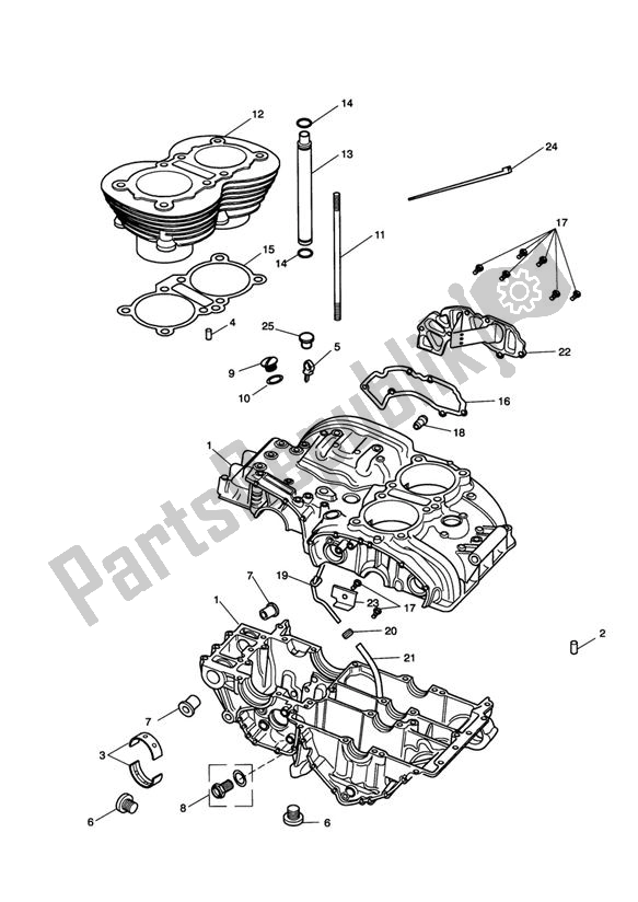 All parts for the Crankcase & Fittings - Bonneville From Eng No 221609 (black Engines Only) of the Triumph Bonneville & T 100 Carburettor 790 2001 - 2006