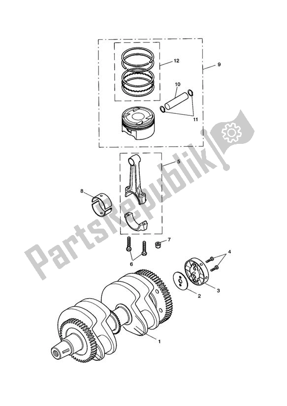 Tutte le parti per il Crankshaft/conn Rod And Pistons - Bonneville del Triumph Bonneville & T 100 Carburettor 790 2001 - 2006