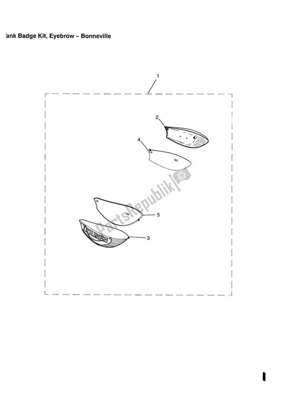 Tutte le parti per il Eyebrow Tank Badge Kit del Triumph Bonneville & T 100 Carburettor 790 2001 - 2006