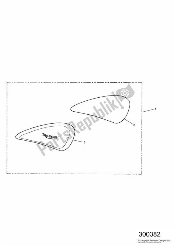 All parts for the Knee Pad Kit of the Triumph Bonneville & T 100 Carburettor 790 2001 - 2006