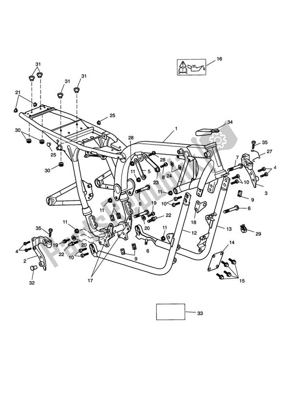 All parts for the Main Frame & Fittings of the Triumph Bonneville & T 100 Carburettor 790 2001 - 2006