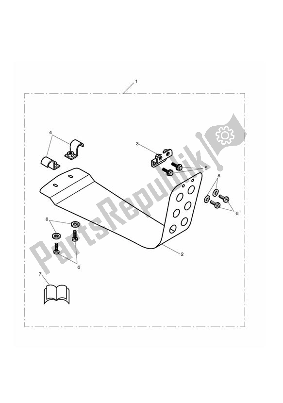 All parts for the Skid Plate Kit of the Triumph Bonneville & T 100 Carburettor 790 2001 - 2006