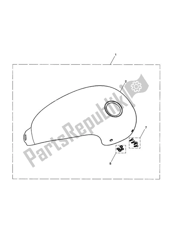 All parts for the Tank Cover Kit of the Triumph Bonneville & T 100 Carburettor 790 2001 - 2006