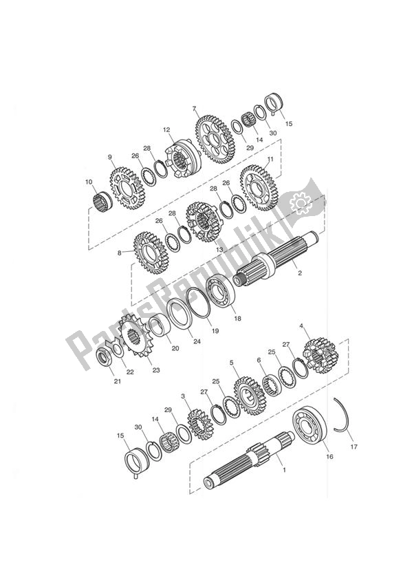 All parts for the Transmission Eng No 179829 > - Bonneville T100 of the Triumph Bonneville & T 100 Carburettor 790 2001 - 2006