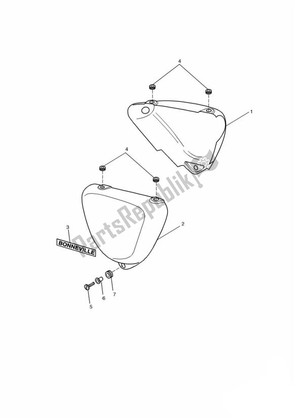 Todas las partes para Bodywork Side Panels - Bonneville de Triumph Bonneville & T 100 Carburettor 790 2001 - 2006