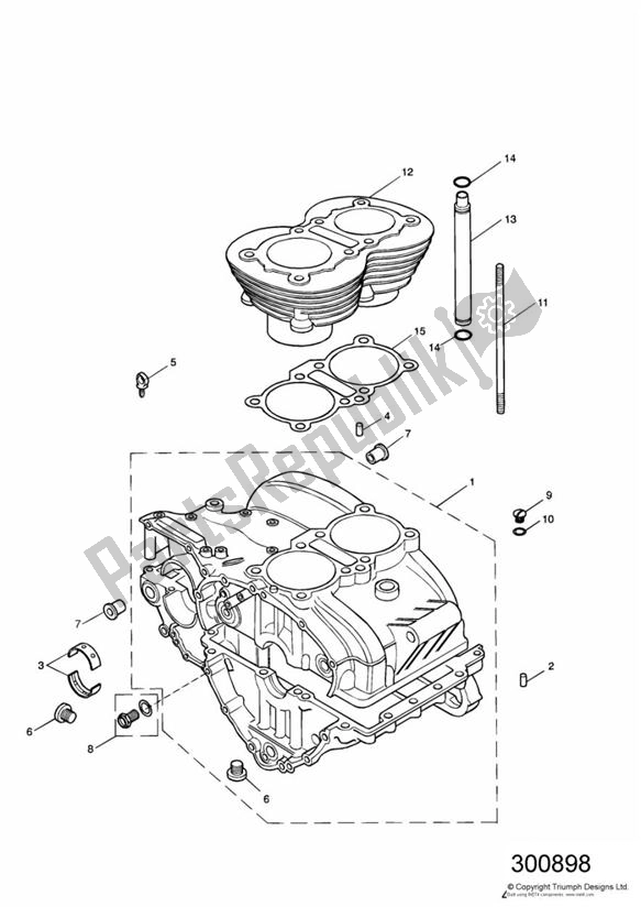 Todas las partes para C/case & Fittings - Bonneville > Eng No 221608 (+ Eng No's 229407 > 230164) de Triumph Bonneville & T 100 Carburettor 790 2001 - 2006