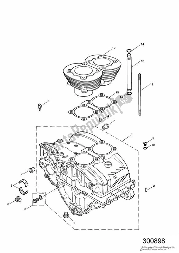 All parts for the C/case & Fittings - Bonneville > Eng No 221608 (+ Eng No's 229407 > 230164) of the Triumph Bonneville & T 100 Carburettor 790 2001 - 2006