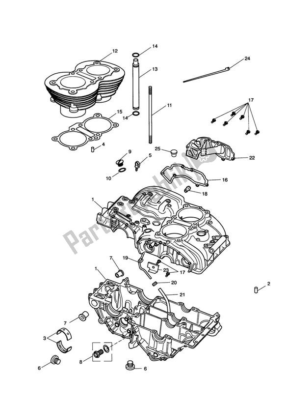 All parts for the C/case & Ftgs - Bonny Eng No 221609 > (expt Eng No's 229407 > 230164) of the Triumph Bonneville & T 100 Carburettor 790 2001 - 2006