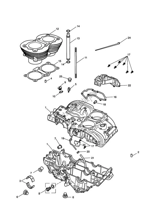 All parts for the C/case & Ftgs - Bonny T100 Eng No 221609 > (expt Eng No's 229407 > 230164) of the Triumph Bonneville & T 100 Carburettor 790 2001 - 2006