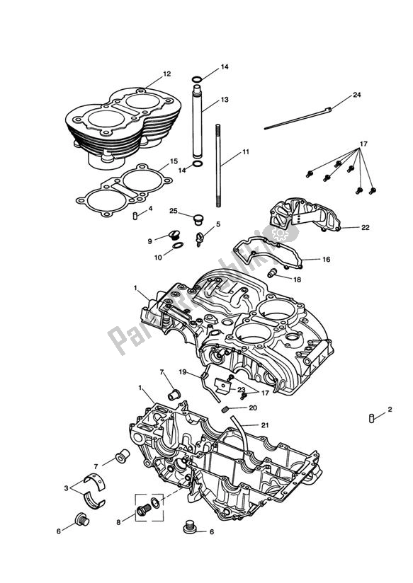 Todas las partes para Crankcase & Fittings - Bonneville From Eng No 221609 (black Engines Only) de Triumph Bonneville & T 100 Carburettor 790 2001 - 2006