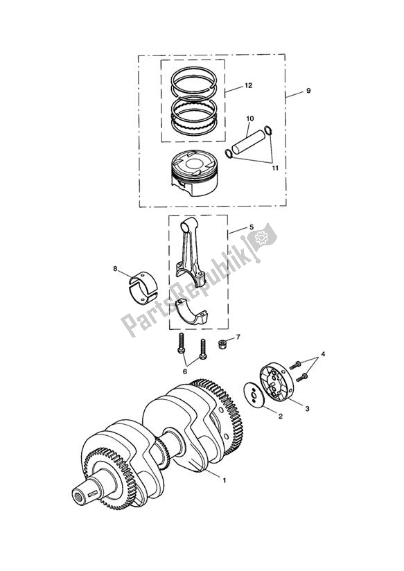 Tutte le parti per il Crankshaft/conn Rod And Pistons - Bonneville del Triumph Bonneville & T 100 Carburettor 790 2001 - 2006