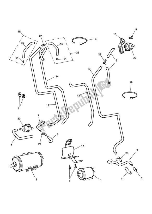 Toutes les pièces pour le Evaporative Loss Control System - California Only - Bonneville T100 210262 > Eng du Triumph Bonneville & T 100 Carburettor 790 2001 - 2006