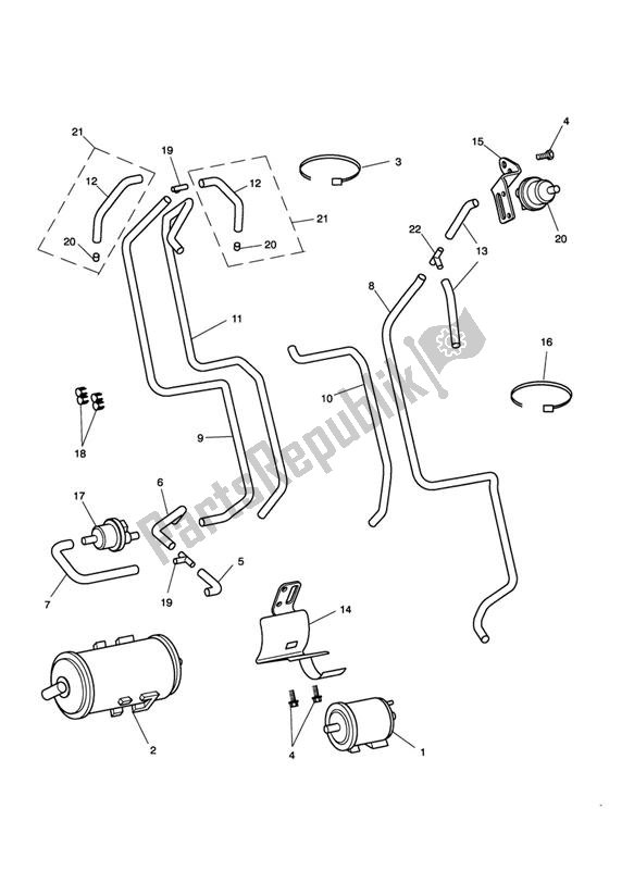 All parts for the Evaporative Loss Control System-california Only B'ville T100 Eng No 255843 > & B of the Triumph Bonneville & T 100 Carburettor 790 2001 - 2006