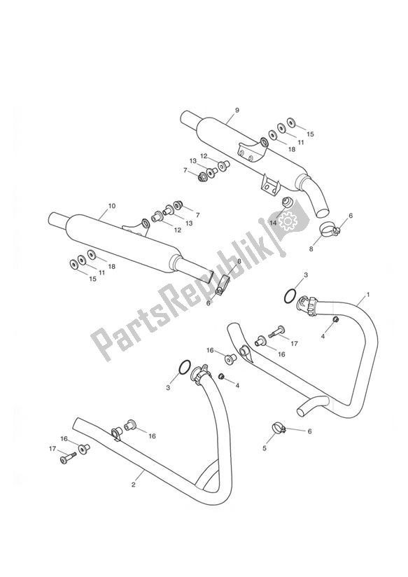 Todas las partes para Exhaust System - Bonneville T100 de Triumph Bonneville & T 100 Carburettor 790 2001 - 2006