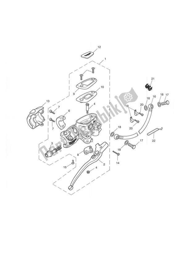 Todas las partes para Front Brake Master Cylinder & Hoses - Bonneville T100 de Triumph Bonneville & T 100 Carburettor 790 2001 - 2006