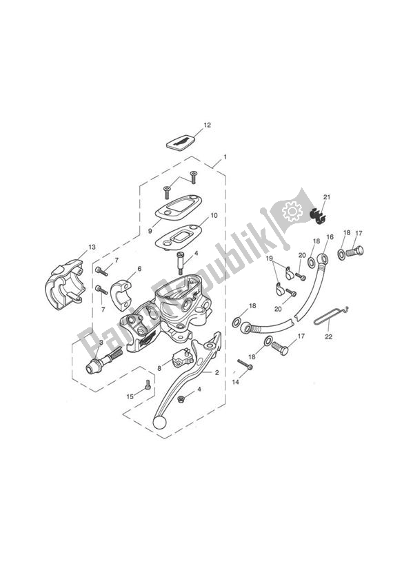 Tutte le parti per il Front Brake Master Cylinder & Hoses - Bonneville del Triumph Bonneville & T 100 Carburettor 790 2001 - 2006