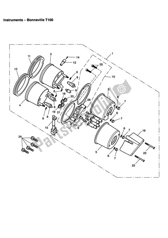 Tutte le parti per il Instruments Bonneville T100 del Triumph Bonneville & T 100 Carburettor 790 2001 - 2006