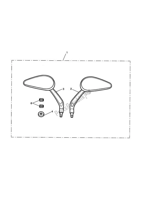 Tutte le parti per il Kit, Teardrop Style Mirrors, Drilled del Triumph Bonneville & T 100 Carburettor 790 2001 - 2006