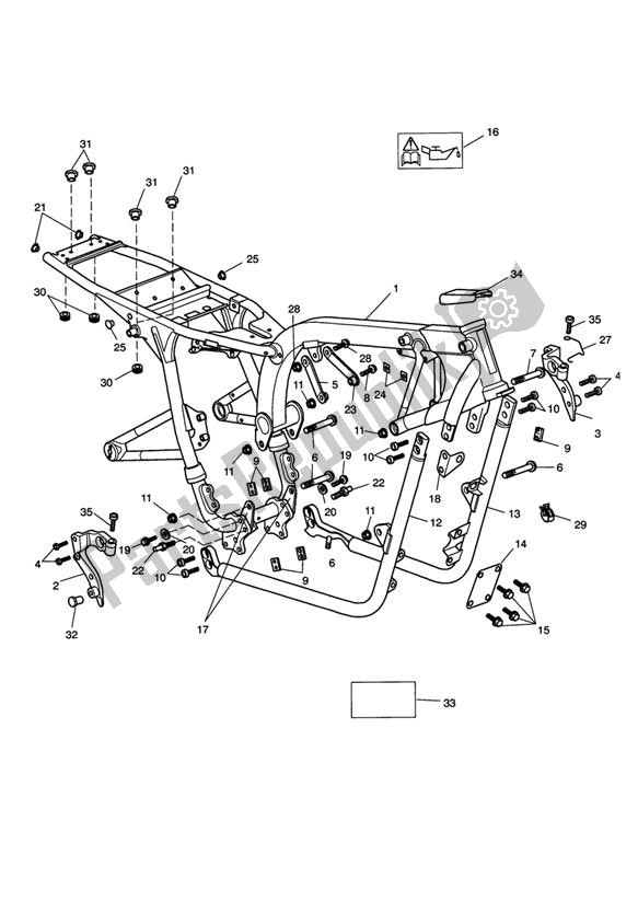 All parts for the Main Frame & Fittings of the Triumph Bonneville & T 100 Carburettor 790 2001 - 2006