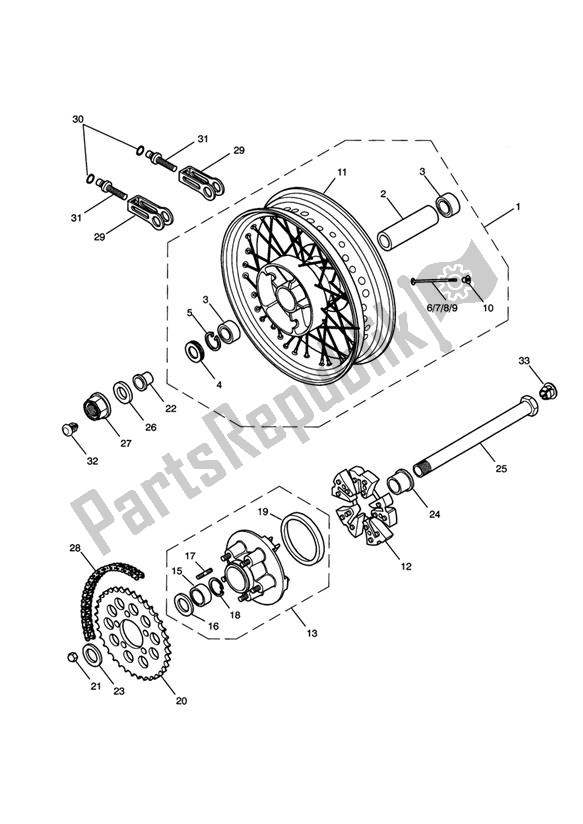 Todas las partes para Rear Wheel/final Drive de Triumph Bonneville & T 100 Carburettor 790 2001 - 2006