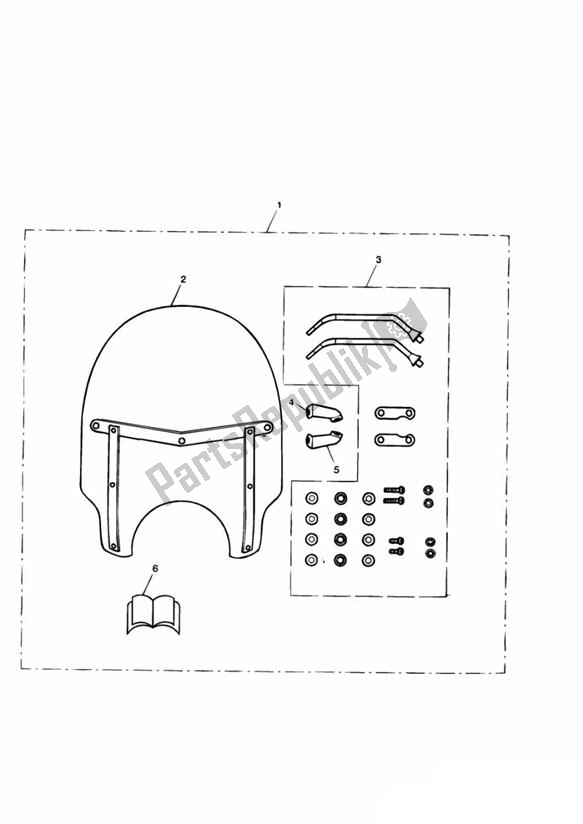 All parts for the Roadster Screen Kit of the Triumph Bonneville & T 100 Carburettor 790 2001 - 2006