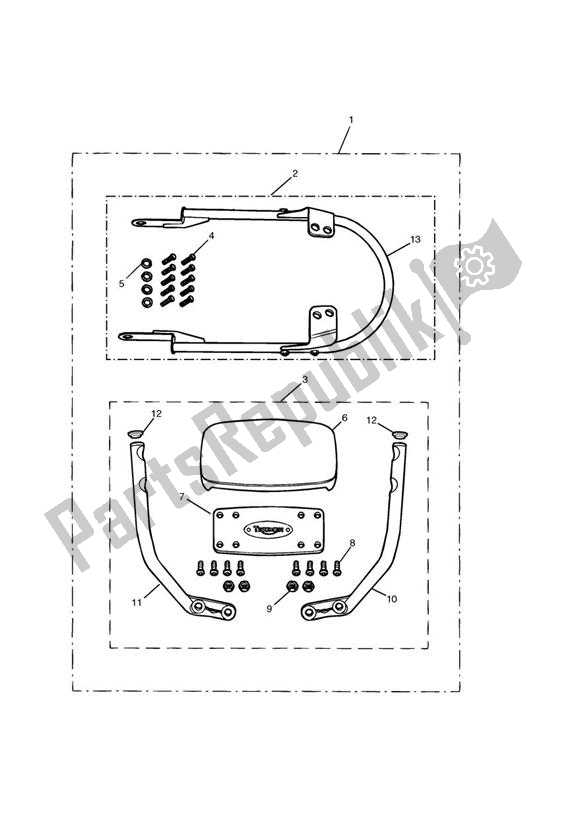 Tutte le parti per il Sissy Bar High Kit del Triumph Bonneville & T 100 Carburettor 790 2001 - 2006