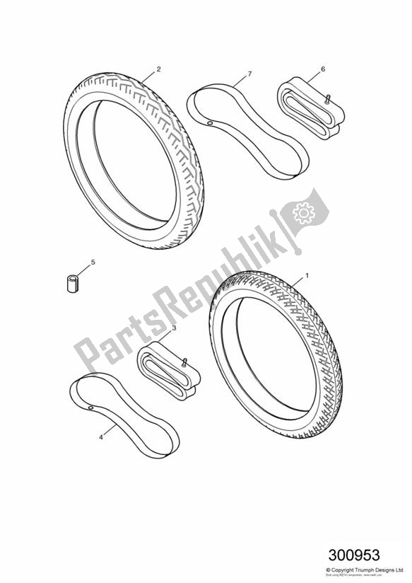 Tutte le parti per il Tyres, Valves & Balance Weights - Bonneville del Triumph Bonneville & T 100 Carburettor 790 2001 - 2006