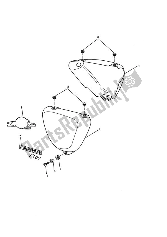 Todas las partes para Bodywork, Side Panels - Bonneville T100 de Triumph Bonneville & T 100 EFI 865 2007 - 2010