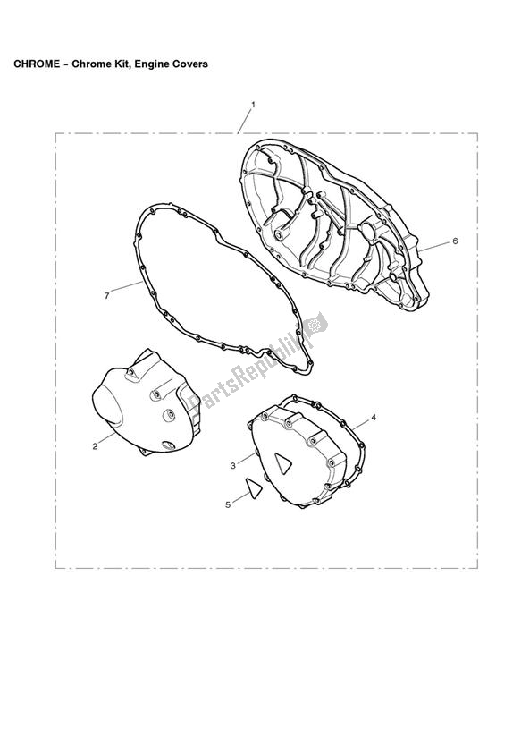 All parts for the Chrome Kit, Engine Covers of the Triumph Bonneville & T 100 EFI 865 2007 - 2010