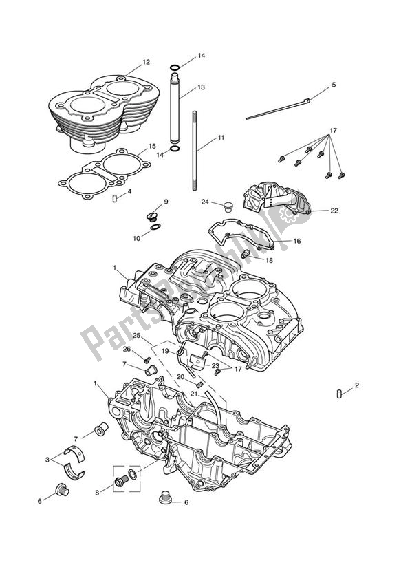 Todas las partes para Crankcase & Fittings - Bonneville T100 de Triumph Bonneville & T 100 EFI 865 2007 - 2010