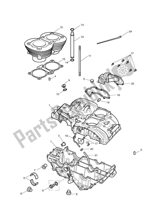 All parts for the Crankcase & Fittings - Bonneville of the Triumph Bonneville & T 100 EFI 865 2007 - 2010