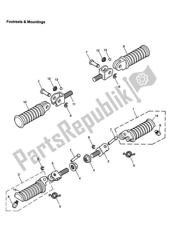 Tutte le parti per il Poggiapiedi E Supporti del Triumph Bonneville & T 100 EFI 865 2007 - 2010