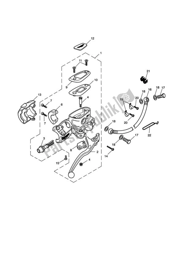 All parts for the Front Brake Master Cylinder & Hoses of the Triumph Bonneville & T 100 EFI 865 2007 - 2010