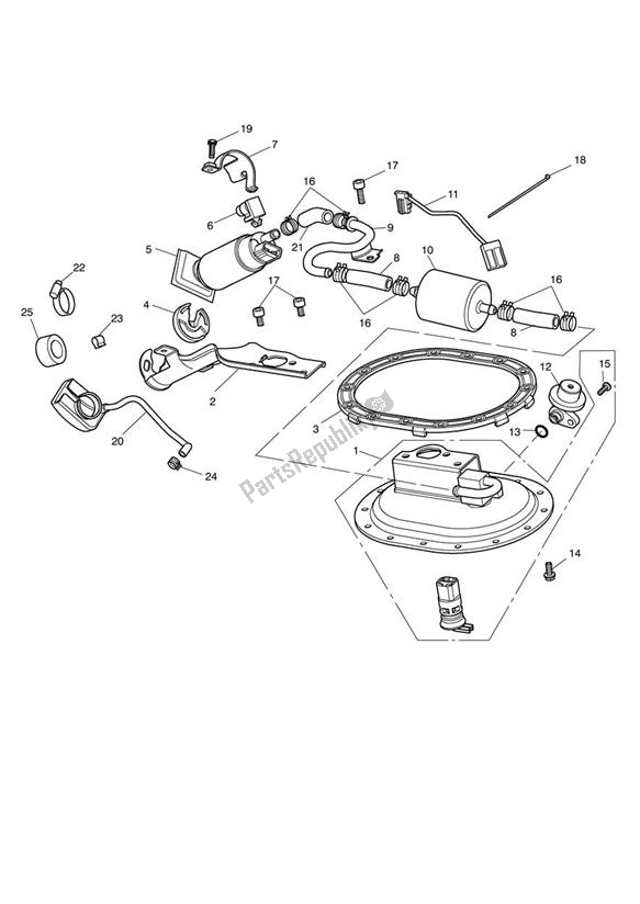 Todas las partes para Fuel Pump & Fittings de Triumph Bonneville & T 100 EFI 865 2007 - 2010