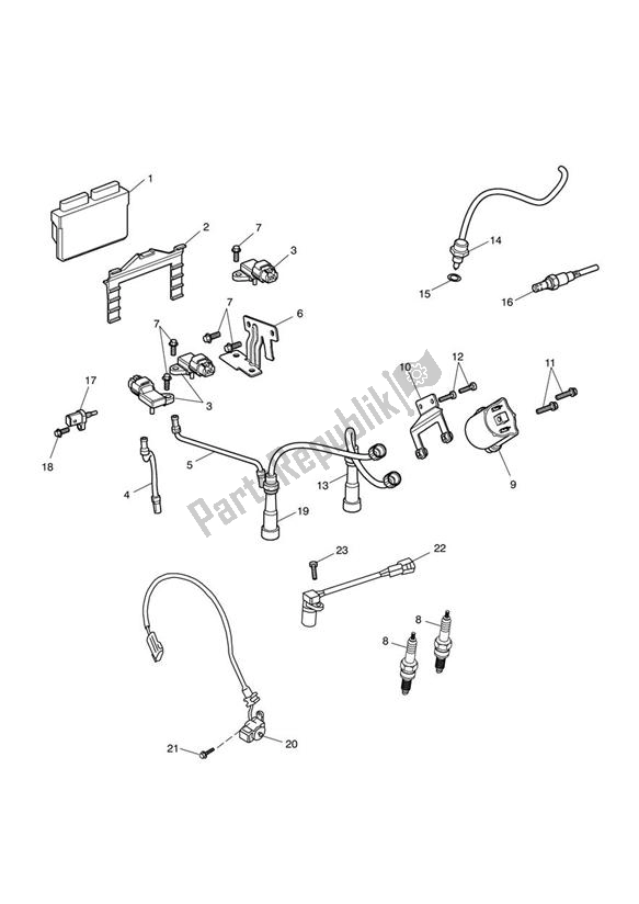 Toutes les pièces pour le Système De Mise à Feu du Triumph Bonneville & T 100 EFI 865 2007 - 2010