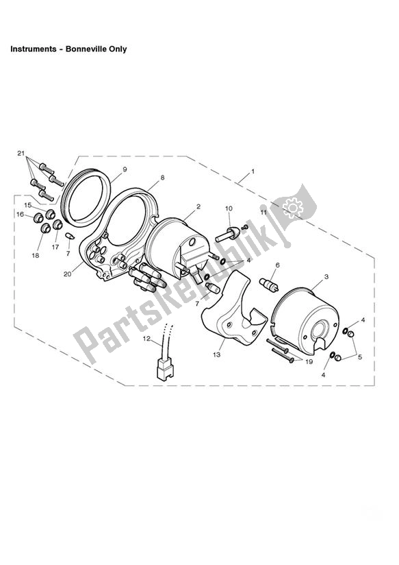 Tutte le parti per il Instruments - Bonneville Only del Triumph Bonneville & T 100 EFI 865 2007 - 2010