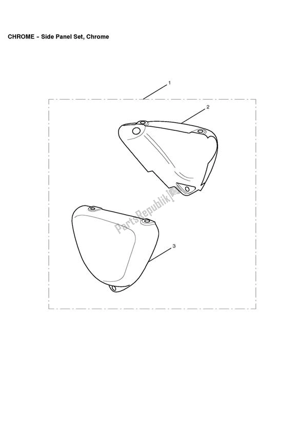 Wszystkie części do Side Panel Set, Chrome Triumph Bonneville & T 100 EFI 865 2007 - 2010