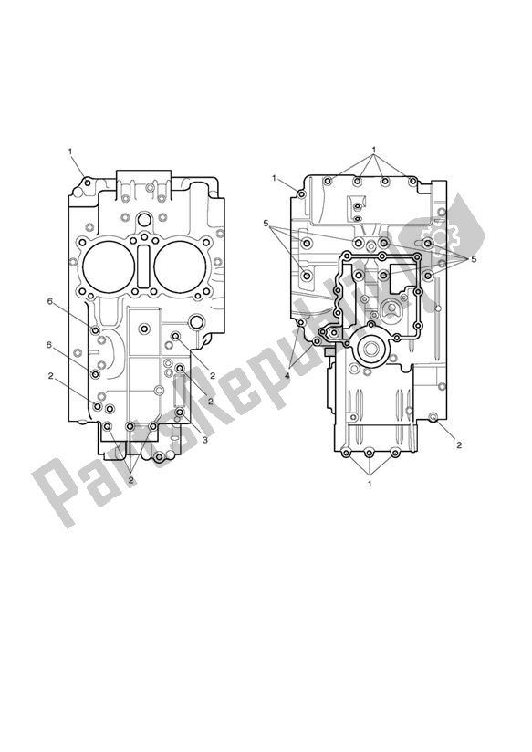 All parts for the Crankcase Bolts of the Triumph Bonneville EFI VIN: > 380776 865 2007 - 2010