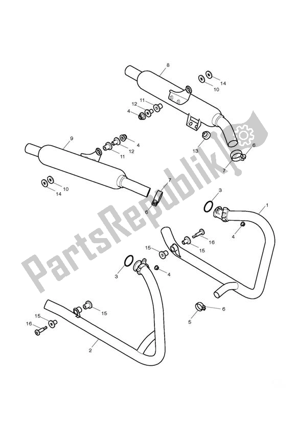 All parts for the Exhaust System of the Triumph Bonneville EFI VIN: > 380776 865 2007 - 2010