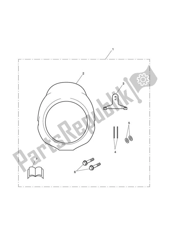 All parts for the Flyscreen Kit of the Triumph Bonneville EFI VIN: > 380776 865 2007 - 2010