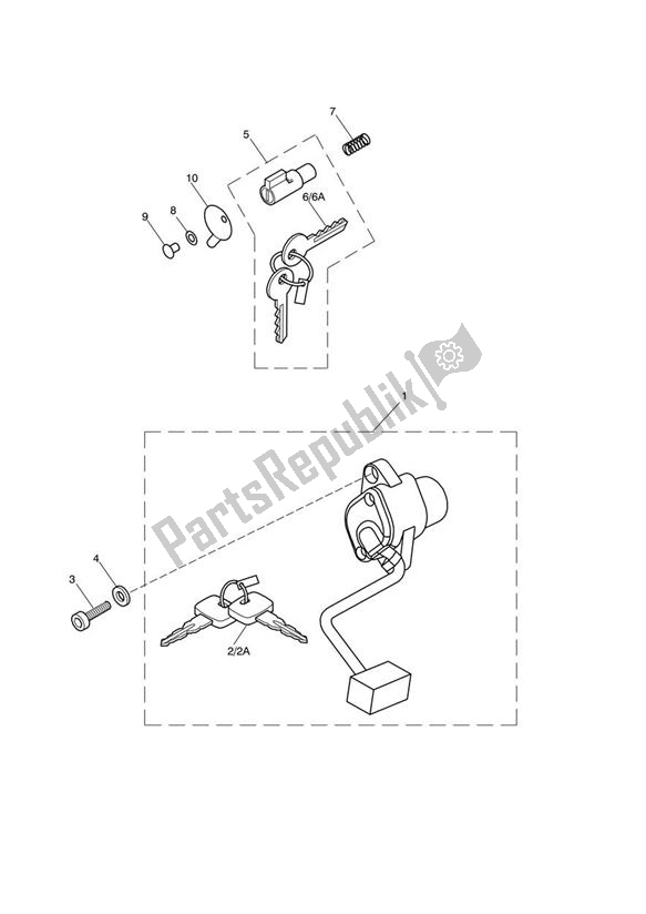 All parts for the Ignition Switch & Steering Lock of the Triumph Bonneville EFI VIN: > 380776 865 2007 - 2010