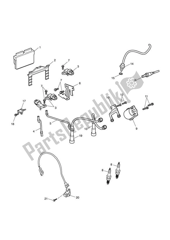 All parts for the Ignition System of the Triumph Bonneville EFI VIN: > 380776 865 2007 - 2010